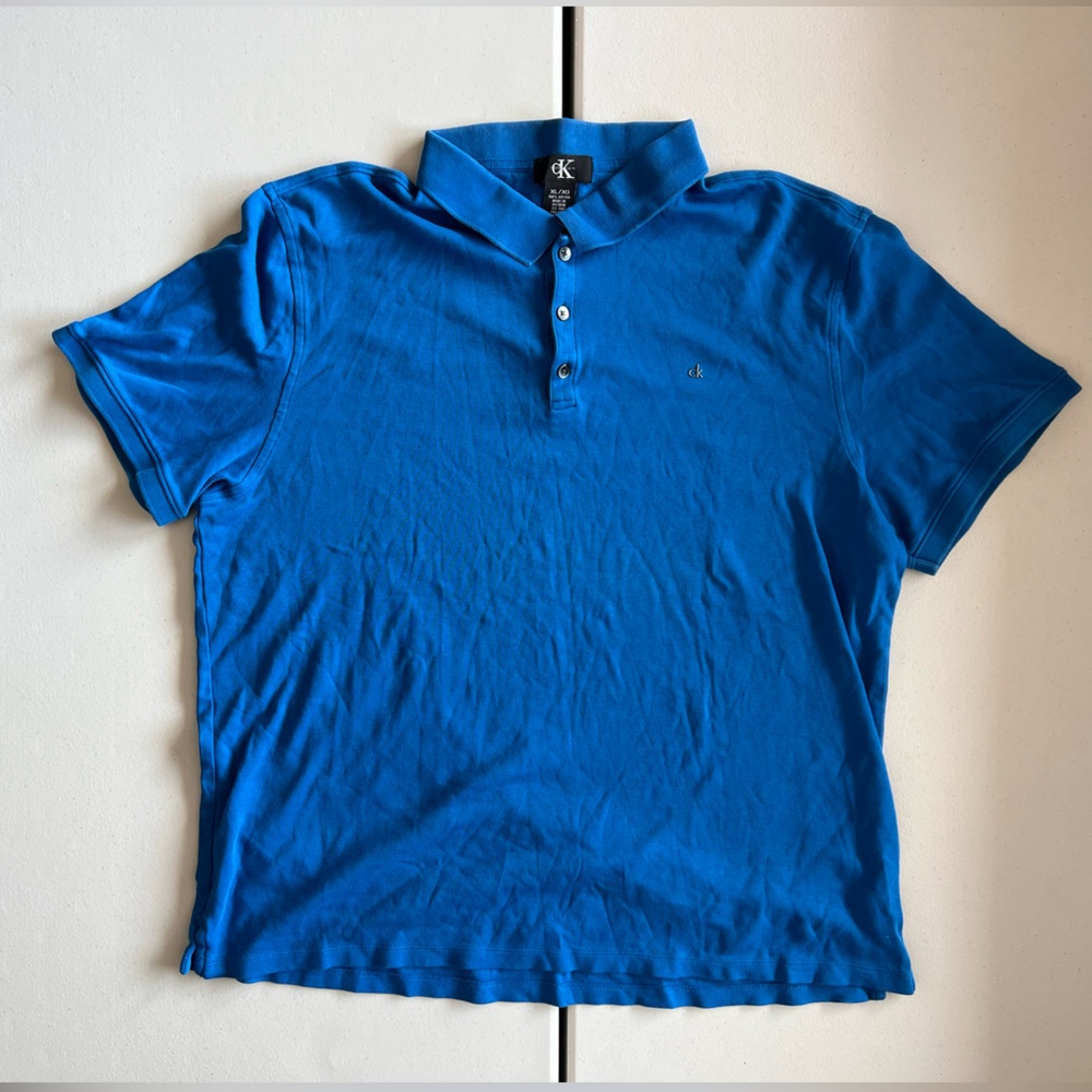 Calvin Klein Men’s Short Sleeve Cotton Polo Shirt Size XL Blue